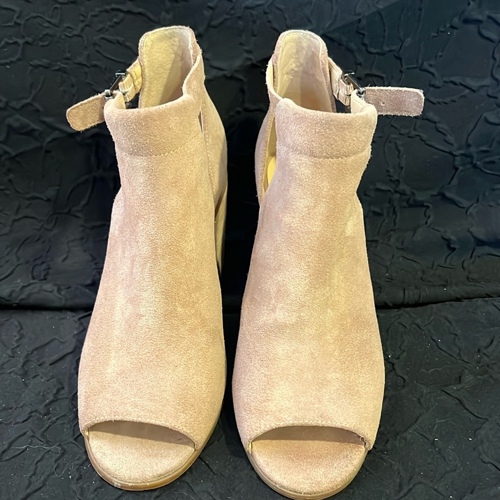 Sole Society Rose Suede Peep Toe Bootie
